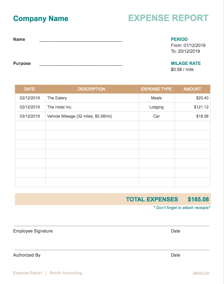 One-Time Expense Report