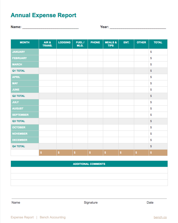 Annual Expense Report