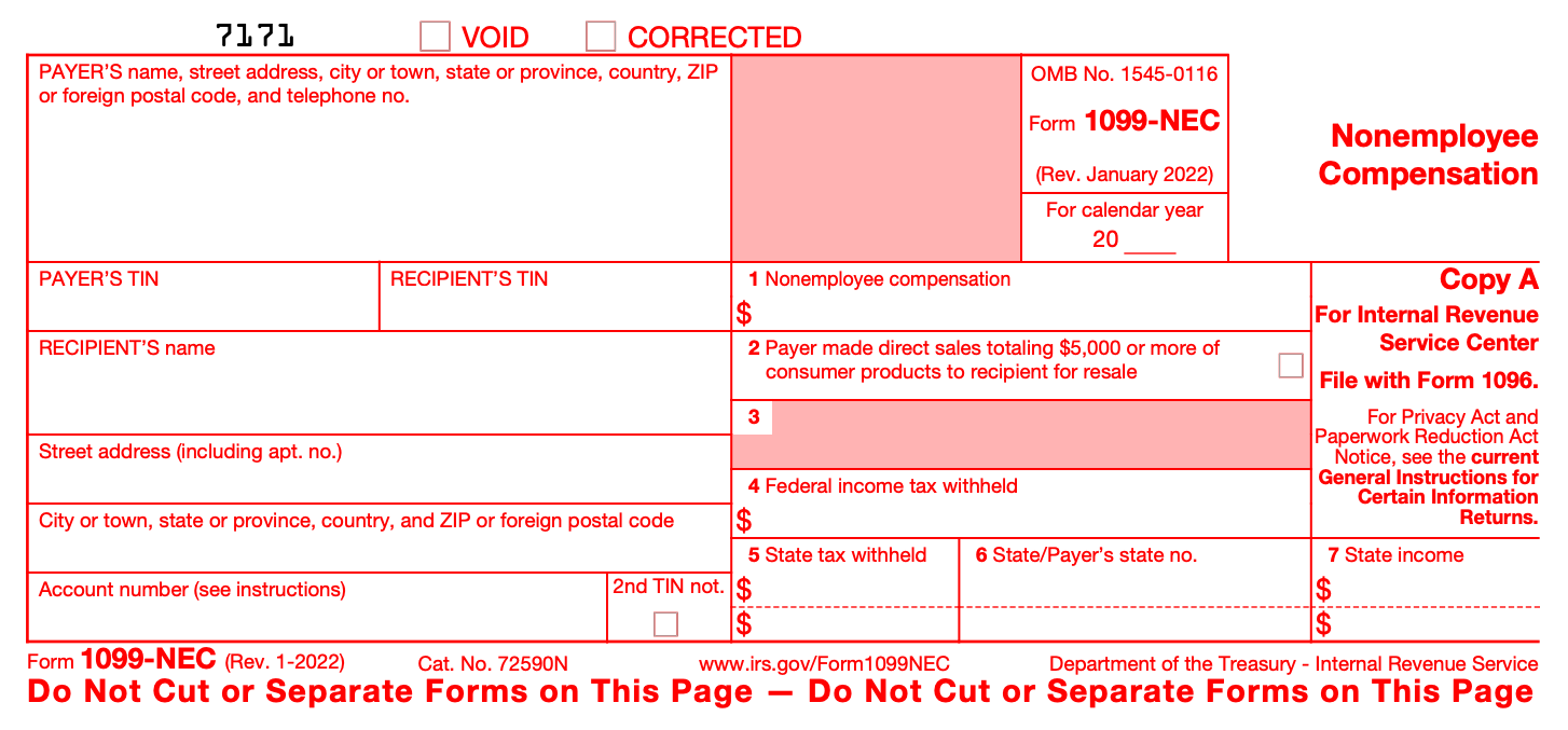 2022 1099-NEC Form